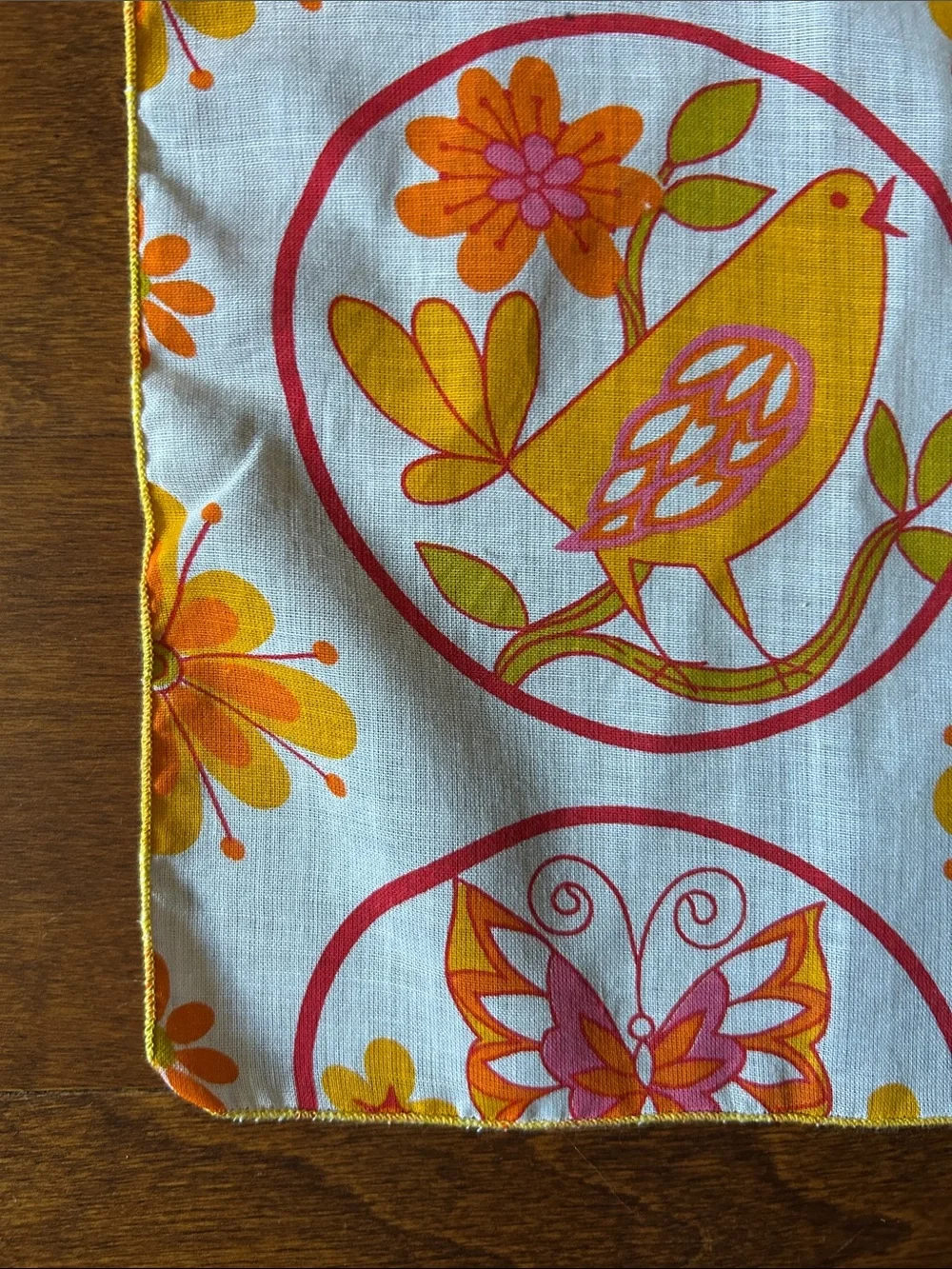 Vintage 60s Style Square Scarf with the Most Adorable Collection of Images